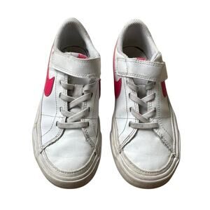 Nike Court Legacy White with Hot Pink 13C